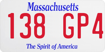MA license plate 138GP4