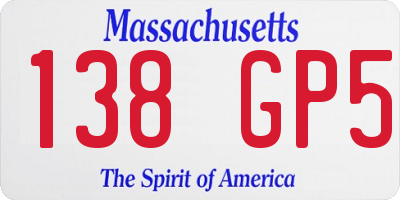 MA license plate 138GP5