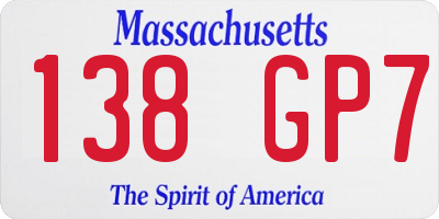 MA license plate 138GP7