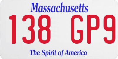 MA license plate 138GP9