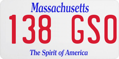 MA license plate 138GS0