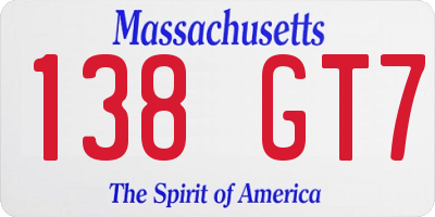 MA license plate 138GT7