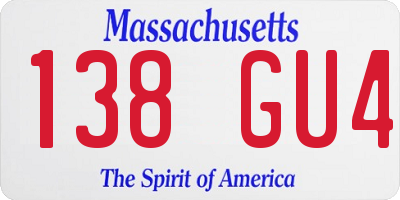 MA license plate 138GU4