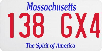 MA license plate 138GX4