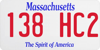 MA license plate 138HC2