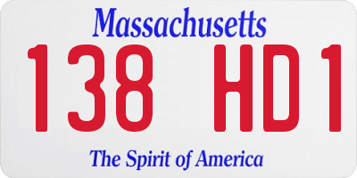 MA license plate 138HD1