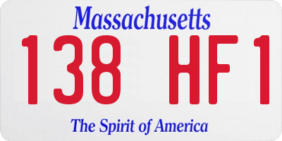 MA license plate 138HF1