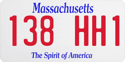 MA license plate 138HH1