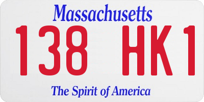 MA license plate 138HK1
