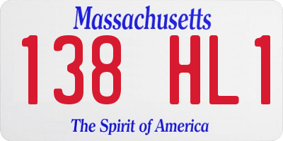 MA license plate 138HL1