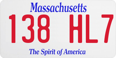 MA license plate 138HL7