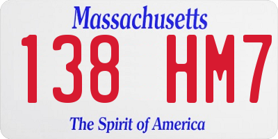 MA license plate 138HM7