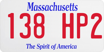 MA license plate 138HP2