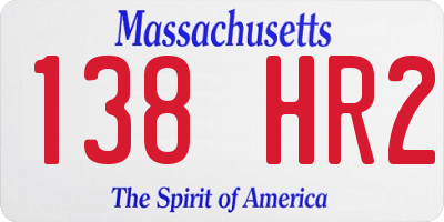 MA license plate 138HR2