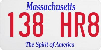 MA license plate 138HR8