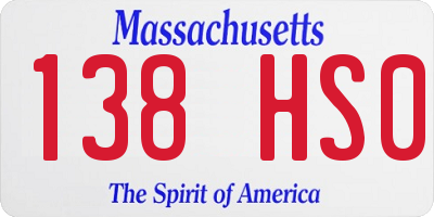 MA license plate 138HS0