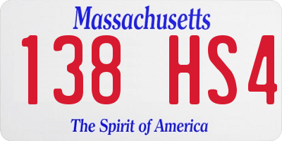 MA license plate 138HS4