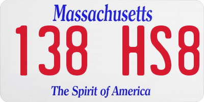 MA license plate 138HS8