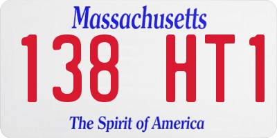 MA license plate 138HT1