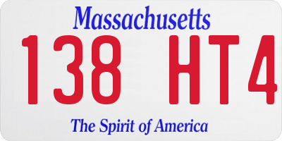 MA license plate 138HT4