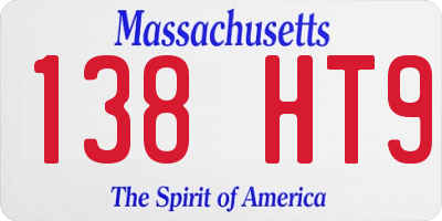 MA license plate 138HT9