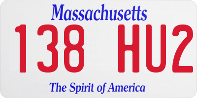 MA license plate 138HU2