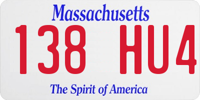 MA license plate 138HU4