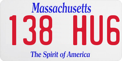 MA license plate 138HU6