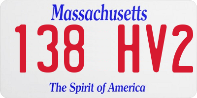 MA license plate 138HV2
