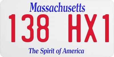 MA license plate 138HX1