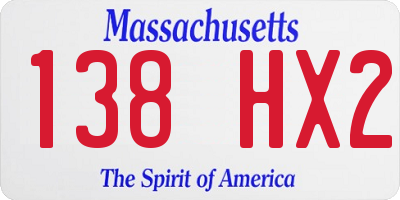 MA license plate 138HX2