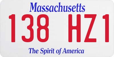 MA license plate 138HZ1