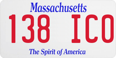 MA license plate 138IC0