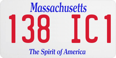 MA license plate 138IC1