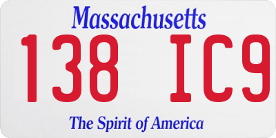 MA license plate 138IC9