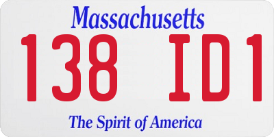 MA license plate 138ID1