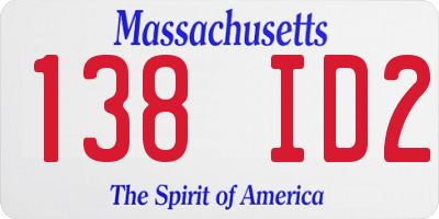 MA license plate 138ID2