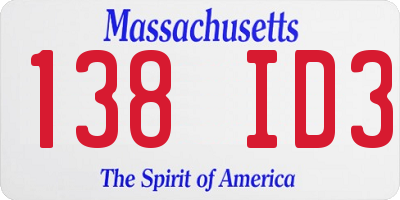 MA license plate 138ID3