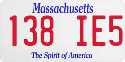 MA license plate 138IE5