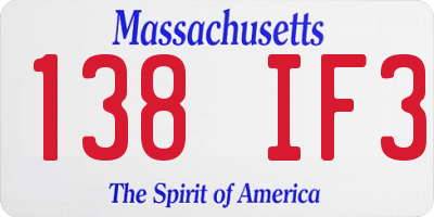 MA license plate 138IF3