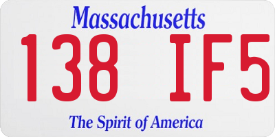 MA license plate 138IF5