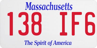 MA license plate 138IF6
