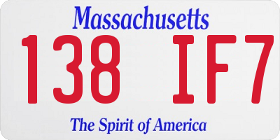 MA license plate 138IF7