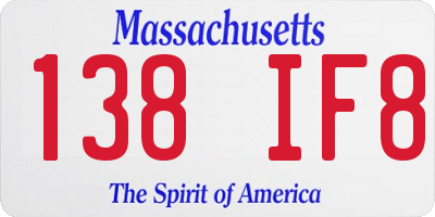 MA license plate 138IF8