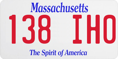 MA license plate 138IH0