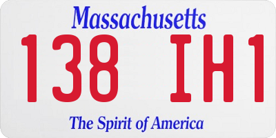 MA license plate 138IH1