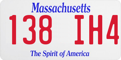 MA license plate 138IH4