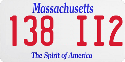 MA license plate 138II2