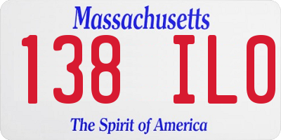 MA license plate 138IL0