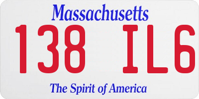 MA license plate 138IL6